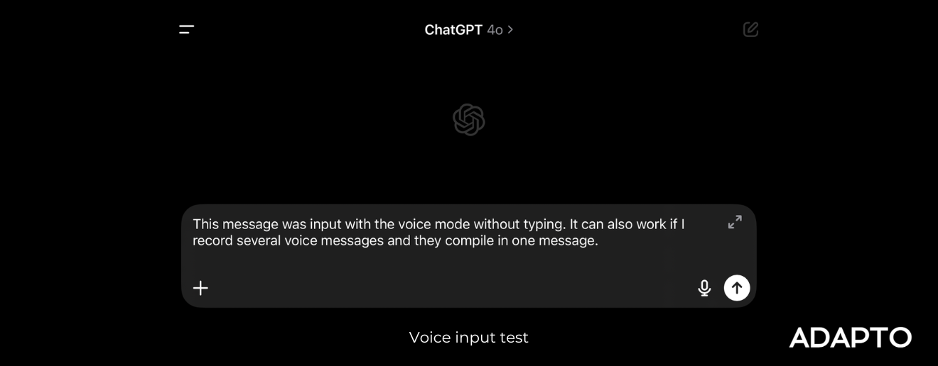 Voice input for faster idea brainstorming with ChatGPT